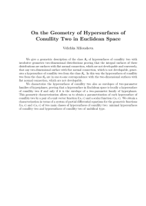 On the Geometry of Hypersurfaces of Conullity Two in Euclidean Space