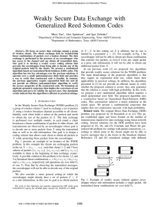 Weakly Secure Data Exchange with Generalized Reed Solomon Codes Muxi Yan