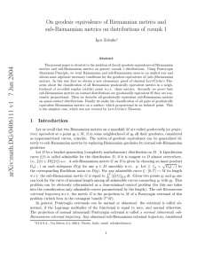 On geodesic equivalence of Riemannian metrics and Igor Zelenko