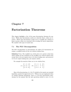 Factorization Theorems Chapter 7