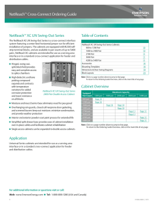 NetReach Cross-Connect Ordering Guide XC UN Swing-Out Series Table of Contents