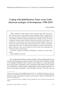 Coping with globalization: Asian versus Latin American strategies of development, 1980-2010