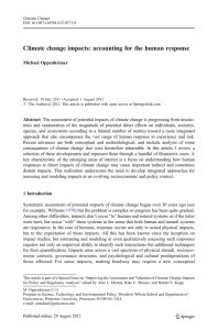 Climate change impacts: accounting for the human response Michael Oppenheimer