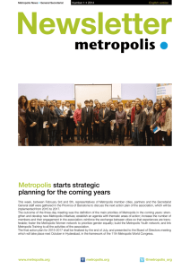 Newsletter Metropolis starts strategic planning for the coming years