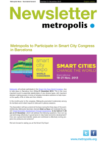 Newsletter Metropolis to Participate in Smart City Congress in Barcelona