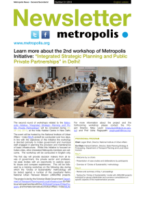 Newsletter Learn more about the 2nd workshop of Metropolis Initiative: