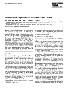 Comparative Compressibilities of Majorite- Type Garnets [uMIIIRALS R.M. Hazen PHYSICS m