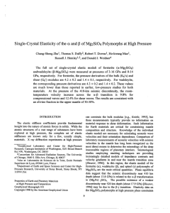 Single-Crystal Elasticity of the a and J3of Mg2Si04 Polymorphs at High...