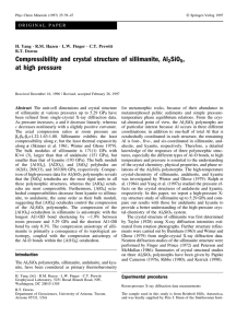 Compressibility and crystal structure of sillimanite, Al SiO , at high pressure