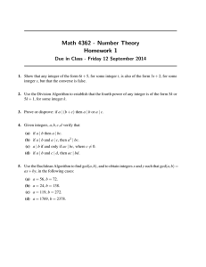 Math 4362 - Number Theory Homework 1