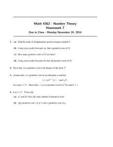 Math 4362 - Number Theory Homework 7
