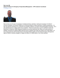 Pete Lofy, MS – DPH Academic Coordinator Adjunct Professor for Emergency Preparedness/Management