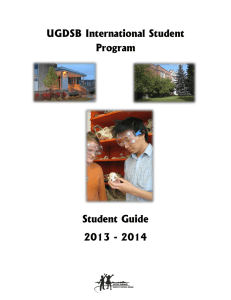 UGDSB International Student Program  Student Guide