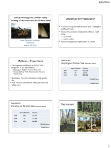 Objectives for Presentation 8/25/2014 White Pine Log and Lumber Yields “