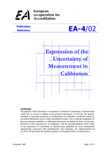 EA-4 Expression of the Uncertainty of Measurement in