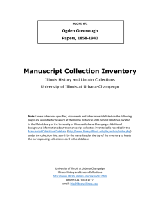Manuscript Collection Inventory Ogden Greenough Papers, 1858-1940