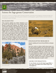 USDA Forest Service Research &amp; Development Science for Sage-grouse Conservation Science Serving Society