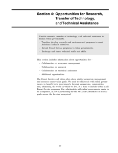 Section 4: Opportunities for Research, Transfer of Technology, and Technical Assistance