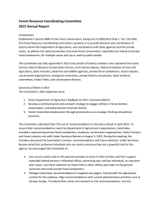 Forest Resource Coordinating Committee 2015 Annual Report