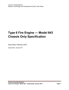 Type 6 Fire Engine — Model 643 Chassis Only Specification