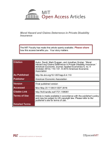 Moral Hazard and Claims Deterrence in Private Disability Insurance Please share