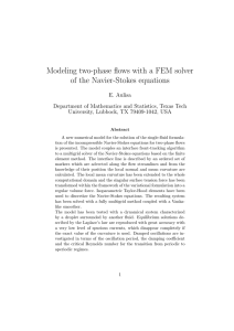 Modeling two-phase flows with a FEM solver of the Navier-Stokes equations