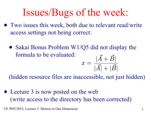 Issues/Bugs of the week: ●  