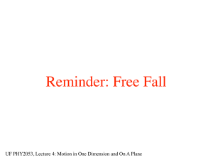 Reminder: Free Fall