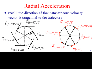 Radial Acceleration recall, the direction of the instantaneous velocity ●