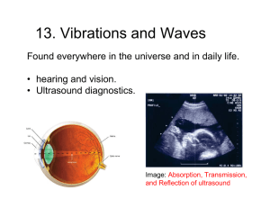 13. Vibrations and Waves • hearing and vision. • Ultrasound diagnostics.