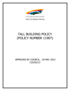 TALL BUILDING POLICY (POLICY NUMBER 11907)