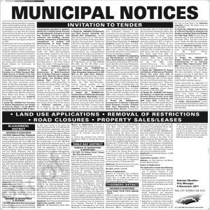 MUNICIPAL NOTICES