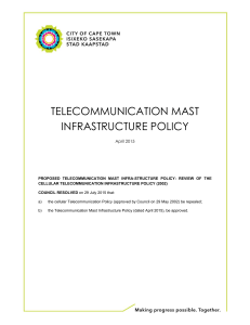 TELECOMMUNICATION MAST INFRASTRUCTURE POLICY April 2015