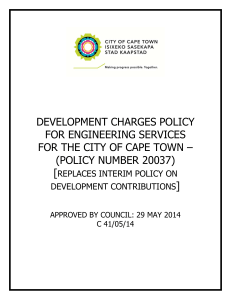 DEVELOPMENT CHARGES POLICY FOR ENGINEERING SERVICES