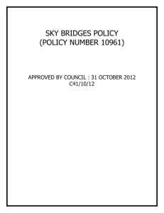 SKY BRIDGES POLICY (POLICY NUMBER 10961)