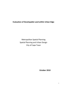 Evaluation of Developable Land within Urban Edge October 2010 Metropolitan Spatial Planning