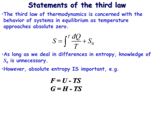  Statements of the third law đQ S