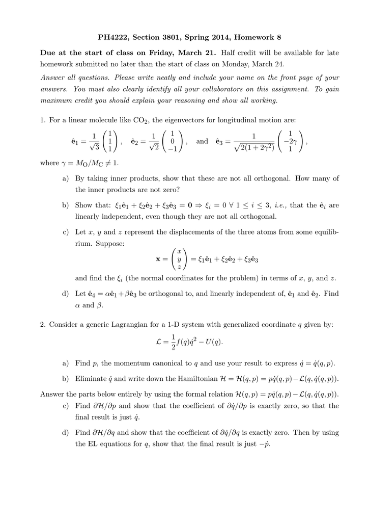 Ph4222 Section 3801 Spring 14 Homework 8