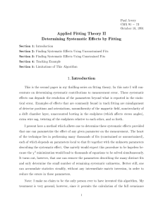 Applied Fitting Theory II Determining Systematic Eects by Fitting