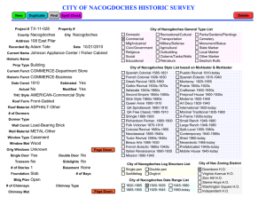 CITY OF NACOGDOCHES HISTORIC SURVEY