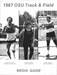 1987 OSU Track &amp; Field MEDIA GUIDE Th,