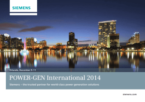 POWER-GEN International 2014 Orlando, December 9–11 siemens.com