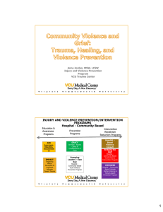 INJURY AND VIOLENCE PREVENTION/INTERVENTION PROGRAMS Hospital - Community Based Anne Jordan, MSW, LCSW