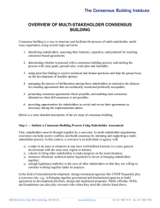 OVERVIEW OF MULTI-STAKEHOLDER CONSENSUS BUILDING