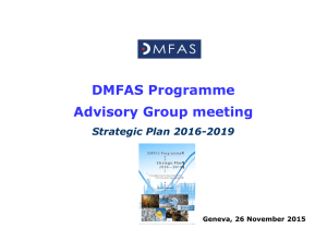 DMFAS Programme Advisory Group meeting Strategic Plan 2016-2019