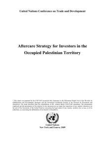 Aftercare Strategy for Investors in the Occupied Palestinian Territory