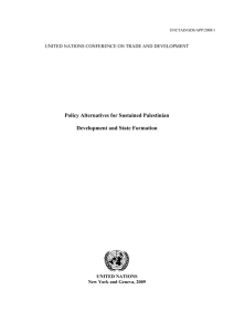 Policy Alternatives for Sustained Palestinian Development and State Formation