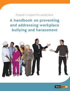 A handbook on preventing and addressing workplace bullying and harassment