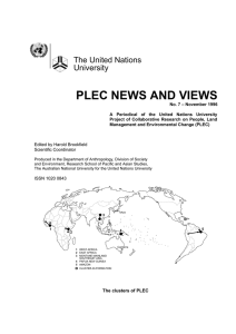 PLEC NEWS AND VIEWS The United Nations University