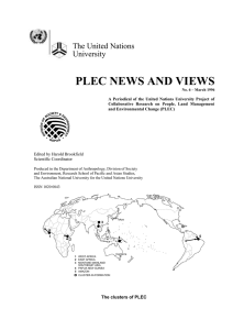 PLEC NEWS AND VIEWS The United Nations University